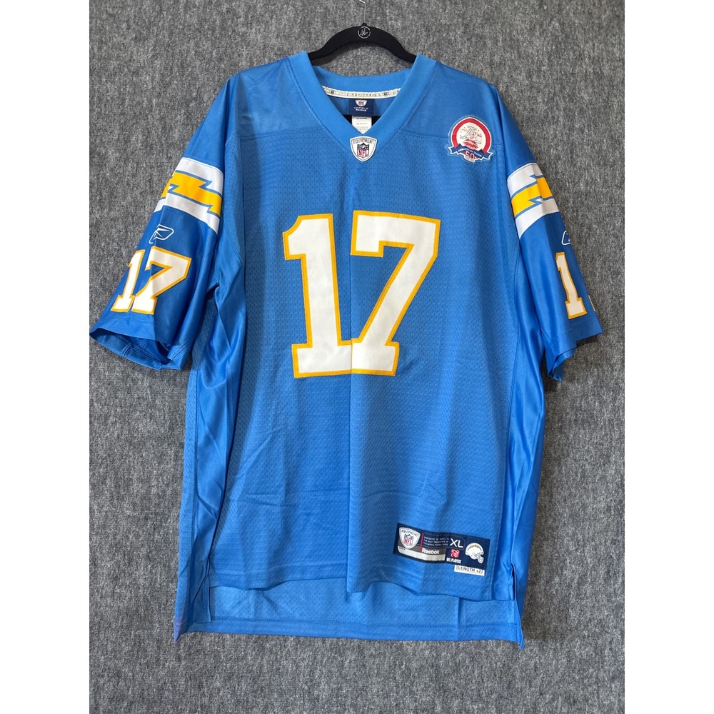 Reebok NFL San Diego Chargers Philip Rivers 17 Powder Blue Jersey XL AFL 50th